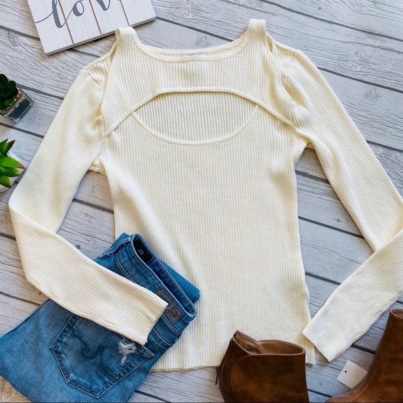 Bar III Cutout Softly Ribbed Knit Sweater NWT - Picture 2 of 4